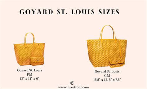 size of goyard st louis|goyard st louis pm price.